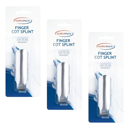 SurgiPack Finger Cot Splint Medium Pack of 3