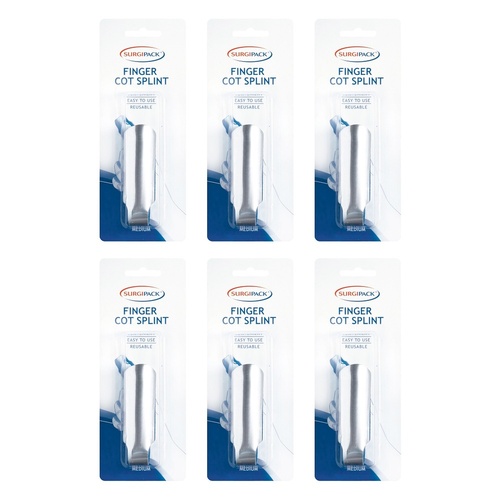 SurgiPack Finger Cot Splint Medium Pack of 6
