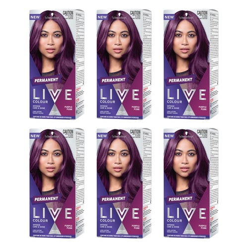 Schwarzkopf LIVE Colour Permanent Purple Punk x 3 Bundle of 6