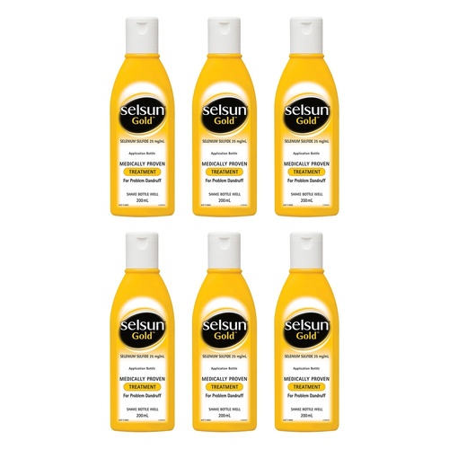 Selsun Gold Anti Dandruff Shampoo Treatment 200mL Pack of 6