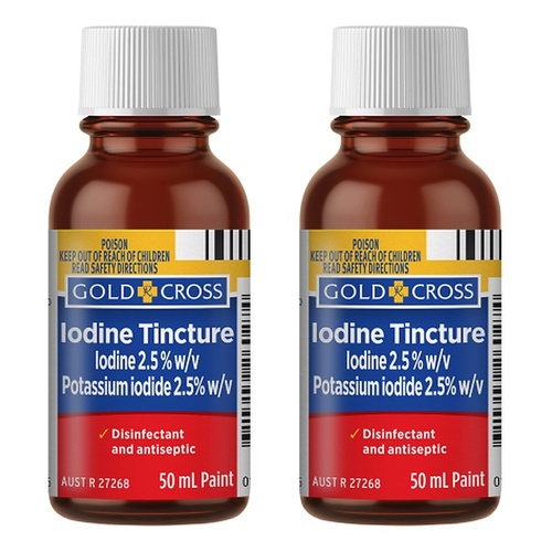 Goldx Iodine Tincture Solution 50mL Pack of 2