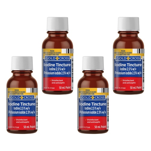 Goldx Iodine Tincture Solution 50mL Pack of 4