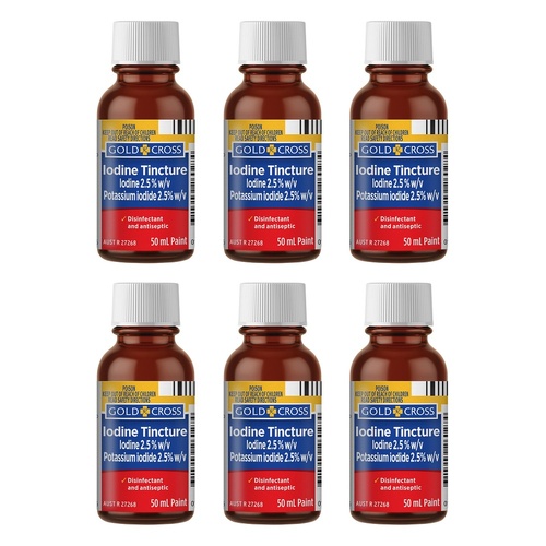Goldx Iodine Tincture Solution 50mL Pack of 6