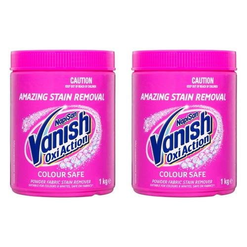 Vanish NapiSan Oxi Action Powder Stain Remover 1kg Pack of 2