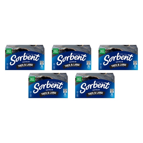 Sorbent Thick & Large Facial Tissues 95 Pack x 12 Bundle of 5