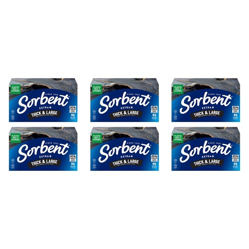 Sorbent Thick & Large Facial Tissues 95 Pack x 12 Bundle of 6
