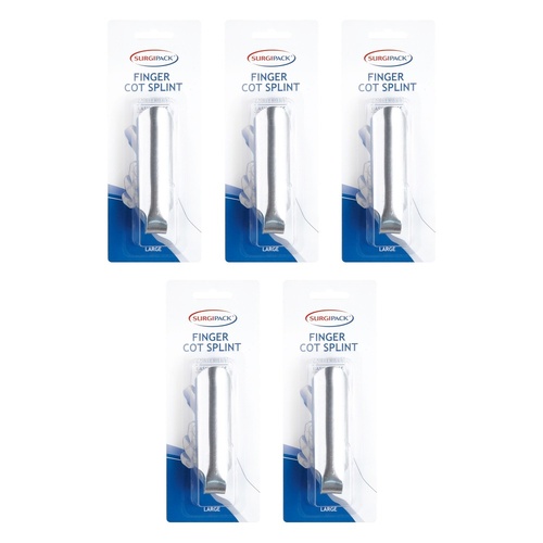 SurgiPack Finger Cot Splint Large Pack of 5