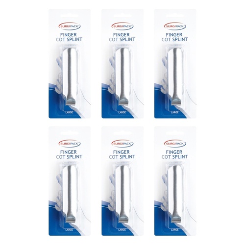 SurgiPack Finger Cot Splint Large Pack of 6