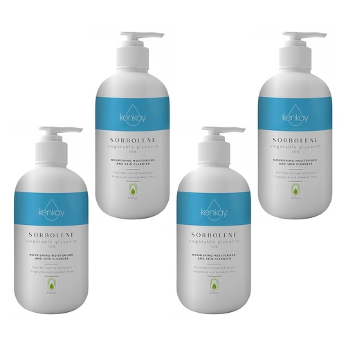 Kenkay Sorbolene 10% Glycerin Moisturiser Pump 500mL Pack of 4
