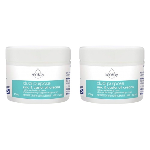 Kenkay Dual Purpose Zinc & Castor Oil Nappy Rash Cream 100g Pack of 2