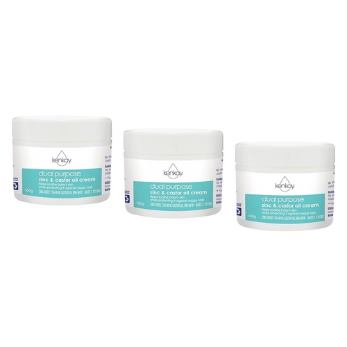 Kenkay Dual Purpose Zinc & Castor Oil Nappy Rash Cream 100g Pack of 3