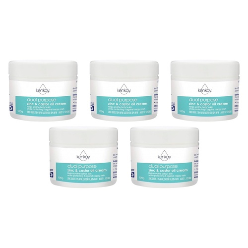 Kenkay Dual Purpose Zinc & Castor Oil Nappy Rash Cream 100g Pack of 5
