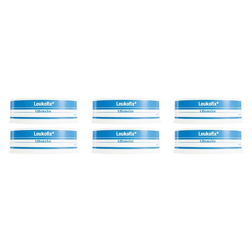 Leuko Leukofix Low Allergy Transparent Medical Tape 1.25cm x 5m Pack of 6