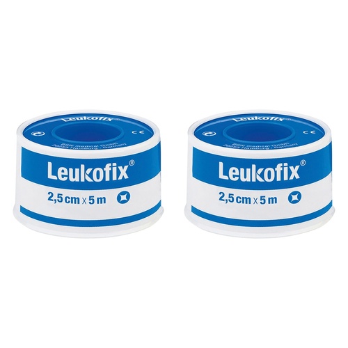 Leuko Leukofix Low Allergy Transparent Medical Tape 2.5cm x 5m Pack of 2