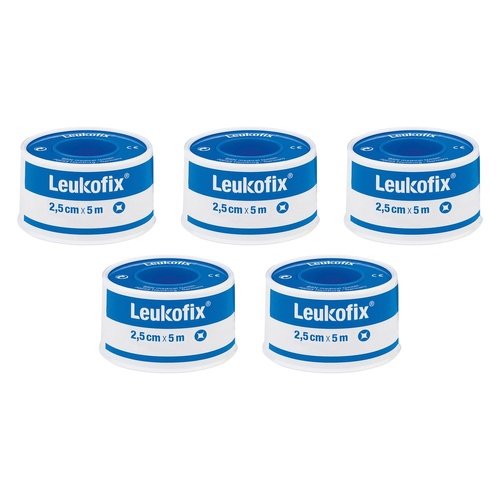 Leuko Leukofix Low Allergy Transparent Medical Tape 2.5cm x 5m Pack of 5