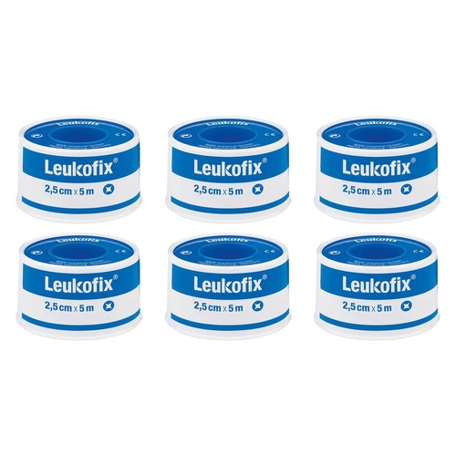 Leuko Leukofix Low Allergy Transparent Medical Tape 2.5cm x 5m Pack of 6