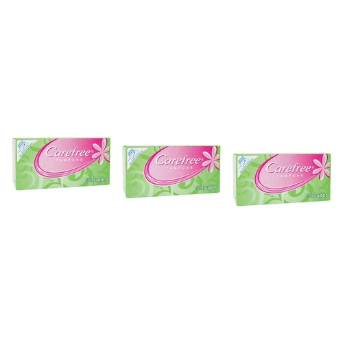 Carefree Tampons Super 32 Pack x 6 Bundle of 3