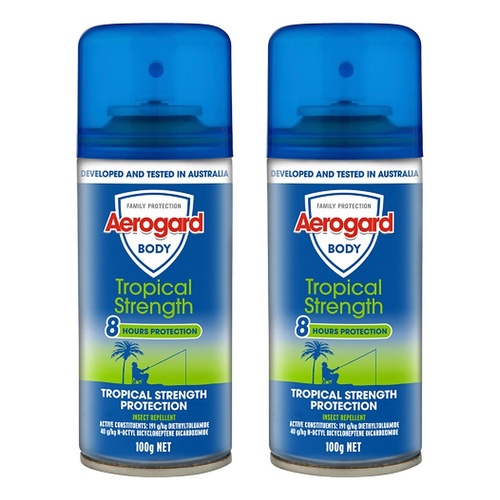 Aerogard Tropical Strength Repellent Aerosol 100g Pack of 2