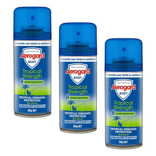 Aerogard Tropical Strength Repellent Aerosol 100g Pack of 3