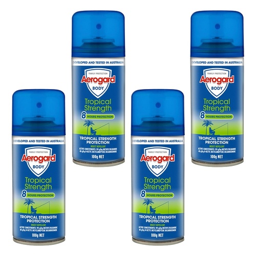 Aerogard Tropical Strength Repellent Aerosol 100g Pack of 4
