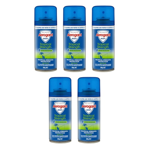 Aerogard Tropical Strength Repellent Aerosol 100g Pack of 5