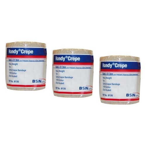Handy Handycrepe Heavy Weight Non-Adhesive Support Bandage 5cm x 2.5m Pack of 3