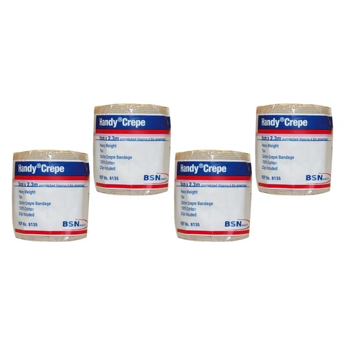 Handy Handycrepe Heavy Weight Non-Adhesive Support Bandage 5cm x 2.5m Pack of 4