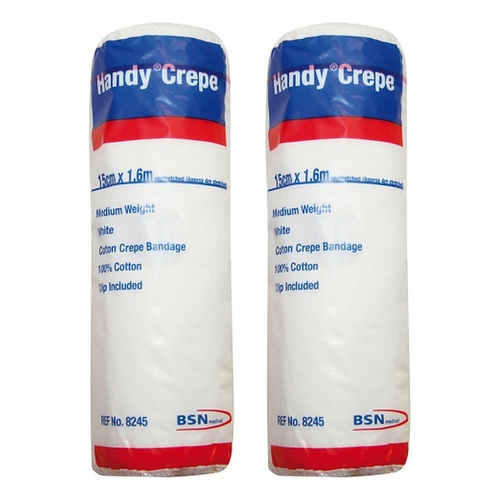 Handycrepe Non-Adhesive Support Bandage White 15cm x 1.6m Pack of 2