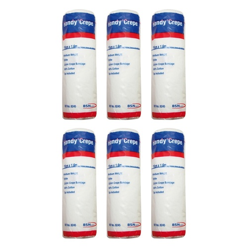 Handycrepe Non-Adhesive Support Bandage White 15cm x 1.6m Pack of 6