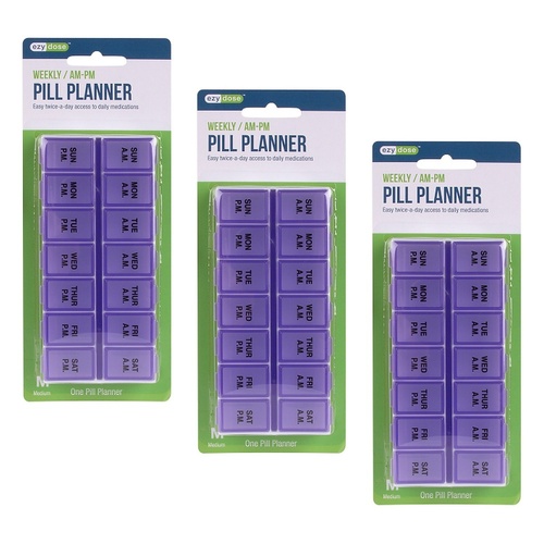 Ezy Dose 7 Day AM & PM Pill Reminder Pack of 3