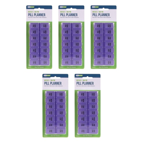 Ezy Dose 7 Day AM & PM Pill Reminder Pack of 5