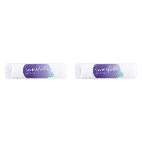 Swisspers Make-Up Pads 80 Pack Bundle of 2
