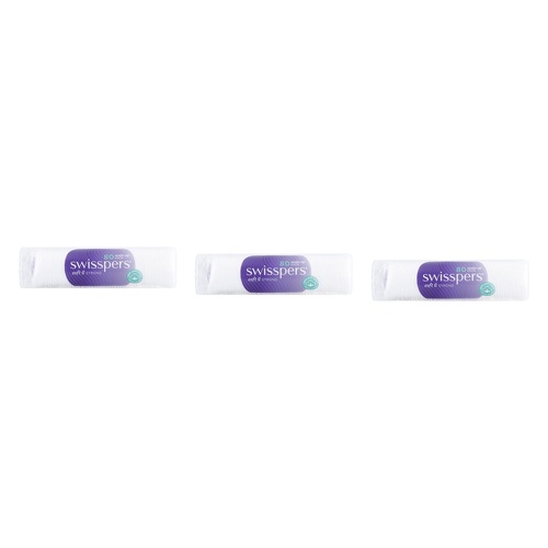Swisspers Make-Up Pads 80 Pack Bundle of 3