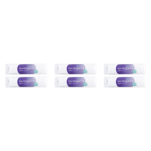 Swisspers Make-Up Pads 80 Pack Bundle of 6