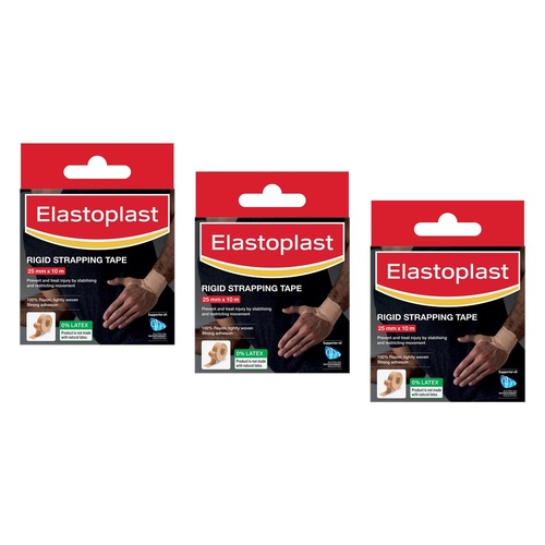 Elastoplast Rigid Strapping Tape 25mm x 10m Pack of 3