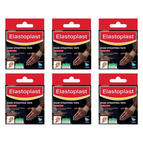 Elastoplast Rigid Strapping Tape 25mm x 10m Pack of 6