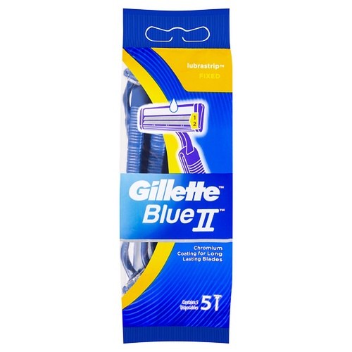 Gillette Blue II Disposable Razor, 5 Pack