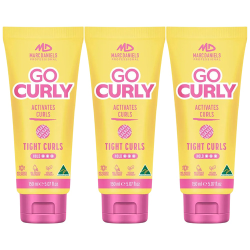 Marc Daniels Go Curly Tight Curl Cream 150ml 3 Pack Curl Defining Moisture