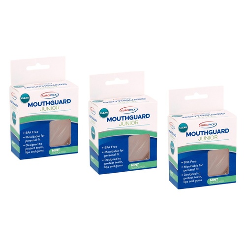 SurgiPack Mouthguard Junior Clear Pack of 3