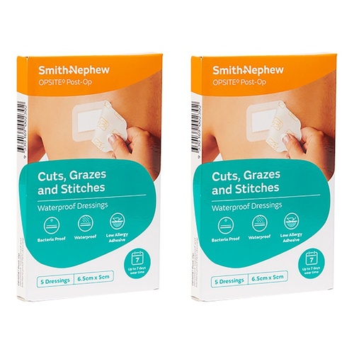 Opsite Post-Op Waterproof Dressing 5cm 5 Pack Bundle of 2