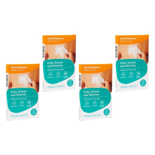 Opsite Post-Op Waterproof Dressing 5cm 5 Pack Bundle of 4