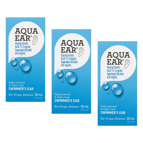 Aqua Ear Ear Drops Solution 35mL Pack of 3