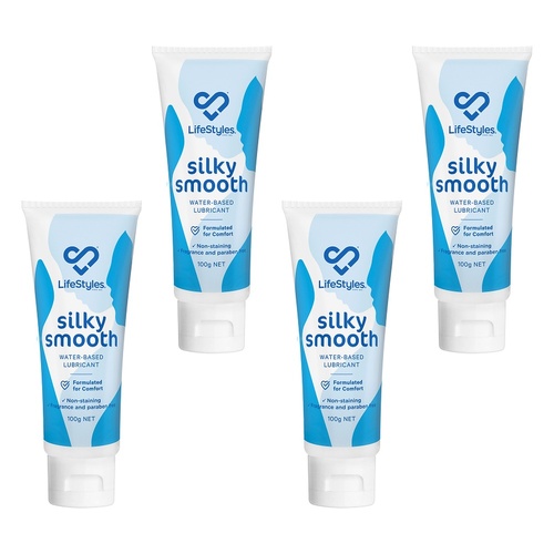 LifeStyles Silky Smooth Water Based Lubricant 100g Pack of 4