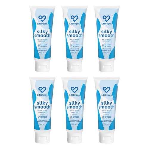 LifeStyles Silky Smooth Water Based Lubricant 100g Pack of 6