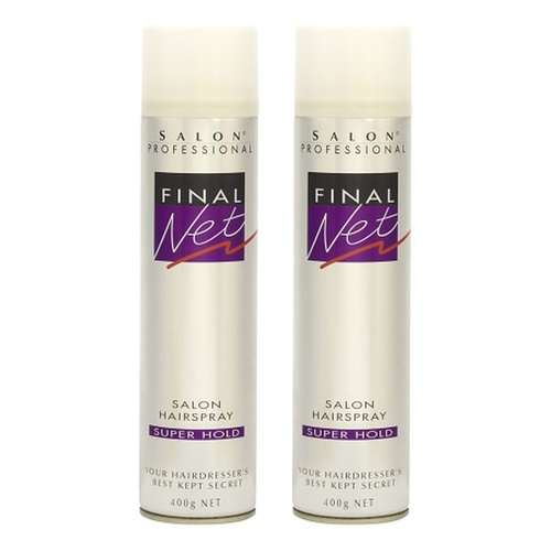 Final Net Salon Hairspray Super Hold 400g x 4 Bundle of 2