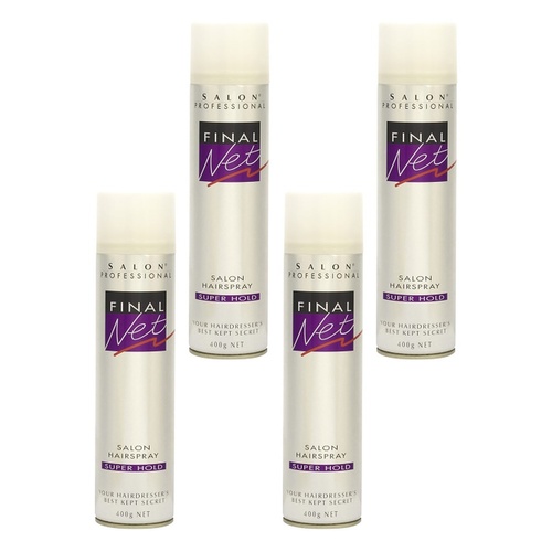 Final Net Salon Hairspray Super Hold 400g x 4 Bundle of 4
