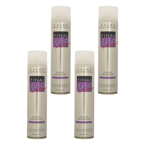 Final Net Salon Hairspray Super Hold 200mL x 6 Bundle of 4