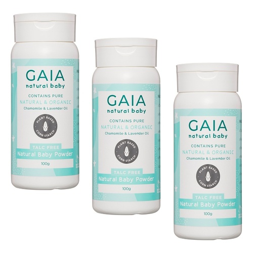 GAIA Natural Baby Powder 100g Pack of 3