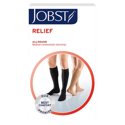 JOBST Relief Compression Stockings 20-30 mmHg Knee High Open Toe Large