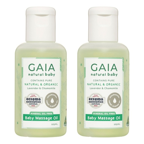 GAIA Natural Baby Massage Oil 125mL Pack of 2